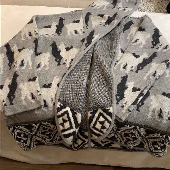 Anthropologie Llama Hooded Cardigan - Picture 8 of 8